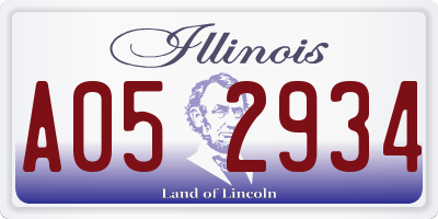 IL license plate A052934