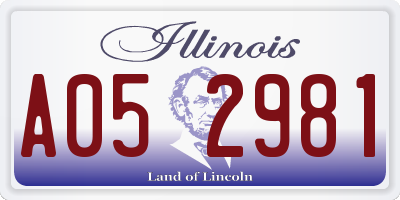 IL license plate A052981