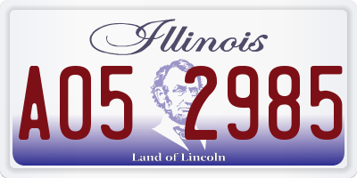 IL license plate A052985