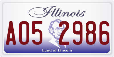 IL license plate A052986