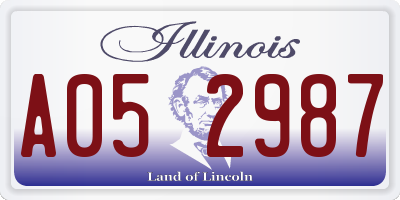 IL license plate A052987