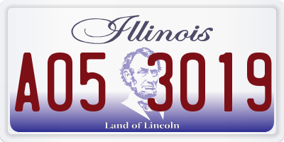 IL license plate A053019