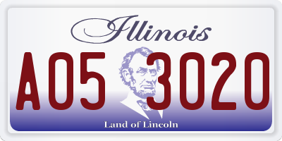 IL license plate A053020