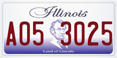 IL license plate A053025