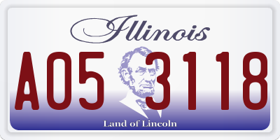 IL license plate A053118