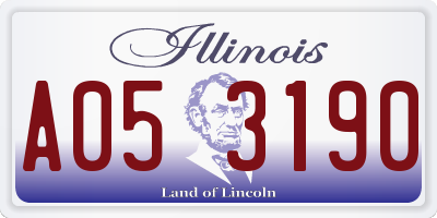 IL license plate A053190