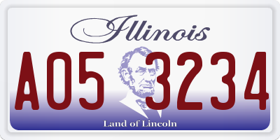 IL license plate A053234