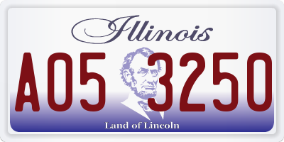 IL license plate A053250