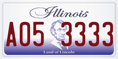 IL license plate A053333