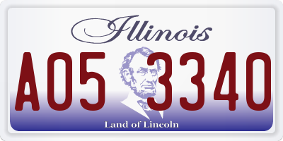IL license plate A053340