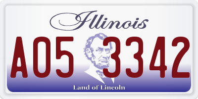 IL license plate A053342
