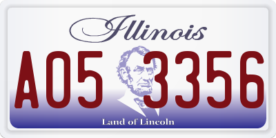 IL license plate A053356