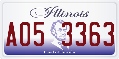 IL license plate A053363