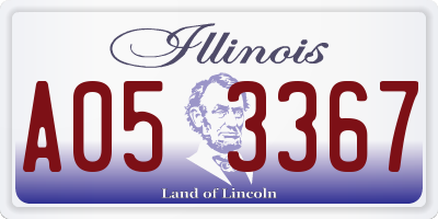 IL license plate A053367