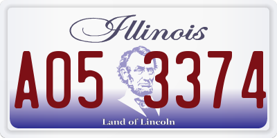 IL license plate A053374