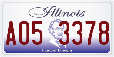 IL license plate A053378