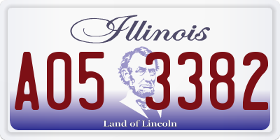 IL license plate A053382