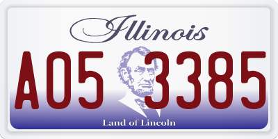 IL license plate A053385