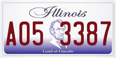 IL license plate A053387