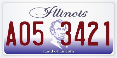 IL license plate A053421
