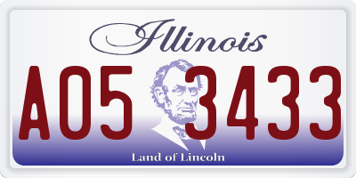 IL license plate A053433