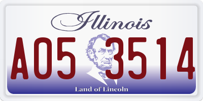 IL license plate A053514