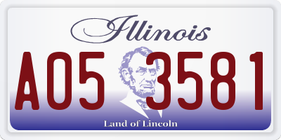 IL license plate A053581