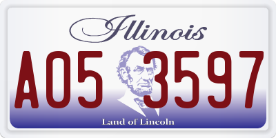 IL license plate A053597