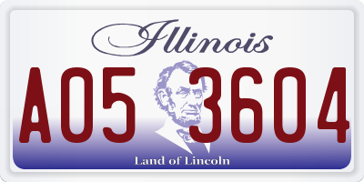 IL license plate A053604