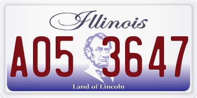 IL license plate A053647
