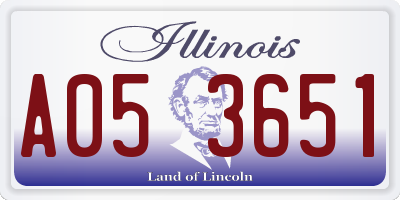IL license plate A053651