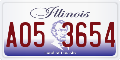 IL license plate A053654