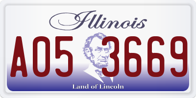 IL license plate A053669