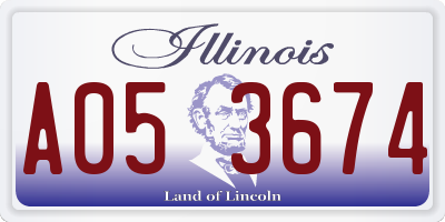 IL license plate A053674