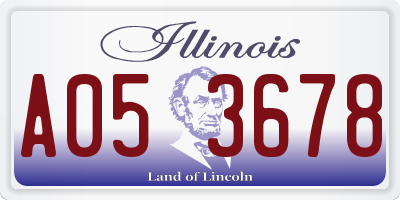 IL license plate A053678