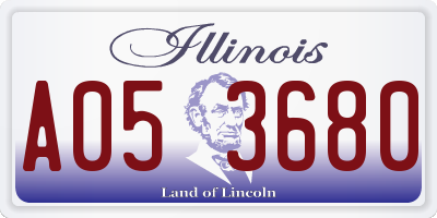 IL license plate A053680