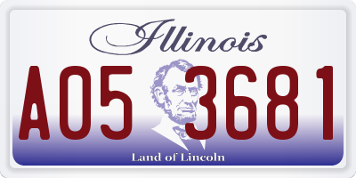 IL license plate A053681