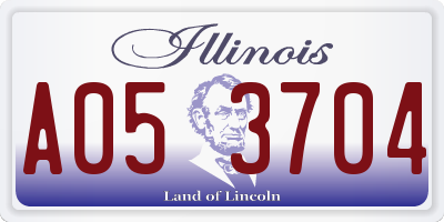 IL license plate A053704