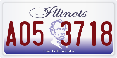 IL license plate A053718