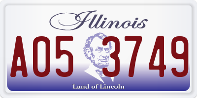IL license plate A053749