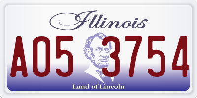 IL license plate A053754