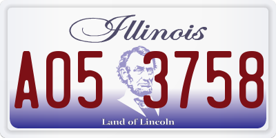 IL license plate A053758