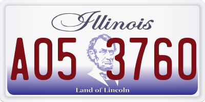 IL license plate A053760