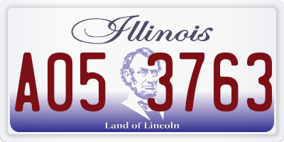 IL license plate A053763
