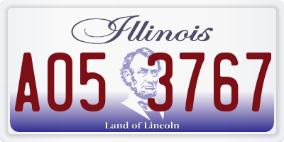 IL license plate A053767