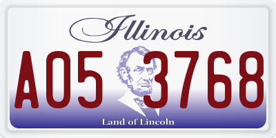 IL license plate A053768