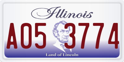 IL license plate A053774