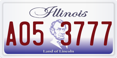 IL license plate A053777