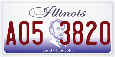 IL license plate A053820