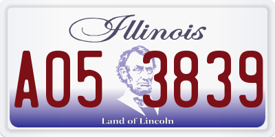IL license plate A053839